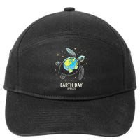 Turtle Globe Shell Happy Earth Day 2025 Save The Planet 7-Panel Snapback Hat