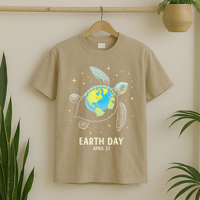 Turtle Globe Shell Happy Earth Day 2025 Save The Planet T-Shirt
