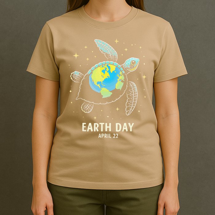 Turtle Globe Shell Happy Earth Day 2025 Save The Planet T-Shirt