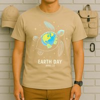 Turtle Globe Shell Happy Earth Day 2025 Save The Planet T-Shirt