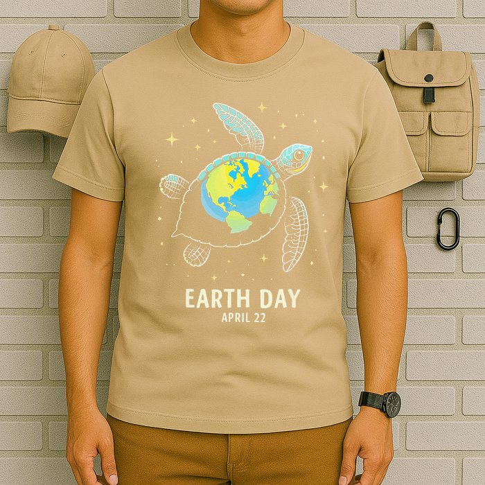 Turtle Globe Shell Happy Earth Day 2025 Save The Planet T-Shirt