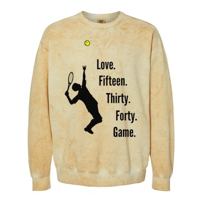 Tennis Game Score Love Fifteen Thirty Forty Game Serve Colorblast Crewneck Sweatshirt