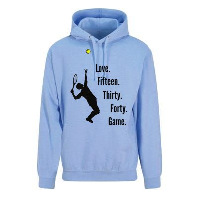 Tennis Game Score Love Fifteen Thirty Forty Game Serve Unisex Surf Hoodie