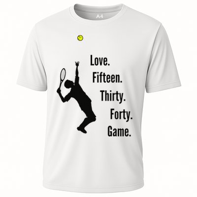 Tennis Game Score Love Fifteen Thirty Forty Game Serve Cooling Performance Crew T-Shirt