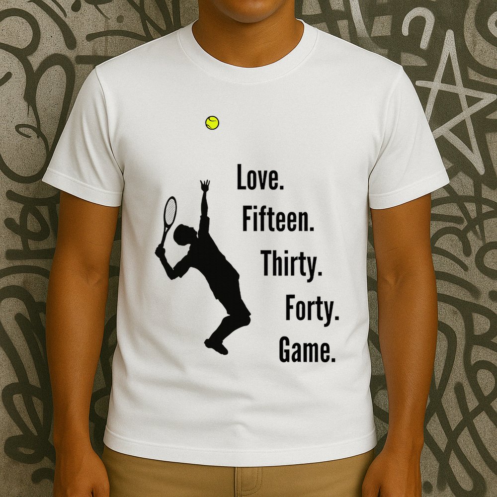 Tennis Game Score Love Fifteen Thirty Forty Game Serve T-Shirt