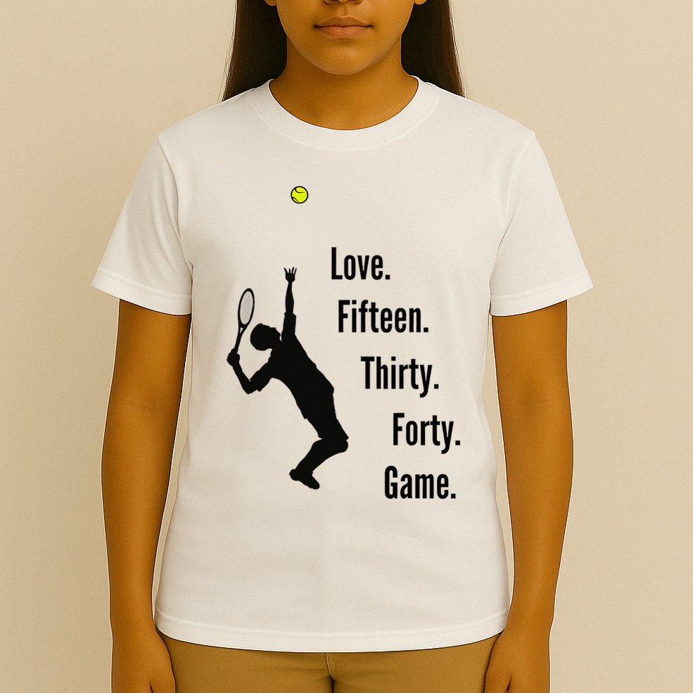 Tennis Game Score Love Fifteen Thirty Forty Game Serve T-Shirt