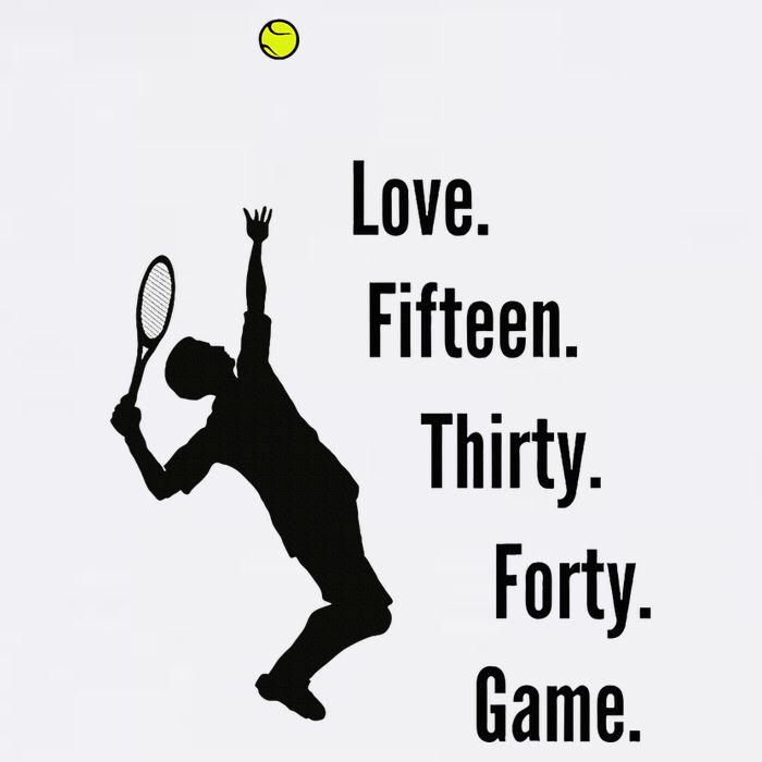Tennis Game Score Love Fifteen Thirty Forty Game Serve T-Shirt