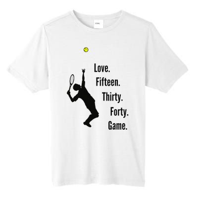 Tennis Game Score Love Fifteen Thirty Forty Game Serve Tall Fusion ChromaSoft Performance T-Shirt