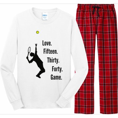 Tennis Game Score Love Fifteen Thirty Forty Game Serve Long Sleeve Pajama Set