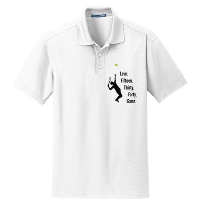 Tennis Game Score Love Fifteen Thirty Forty Game Serve Dry Zone Grid Polo