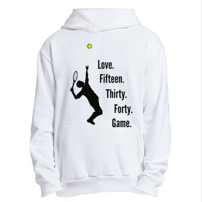 Tennis Game Score Love Fifteen Thirty Forty Game Serve Urban Pullover Hoodie