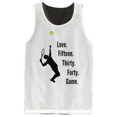 Tennis Game Score Love Fifteen Thirty Forty Game Serve Mesh Reversible Basketball Jersey Tank