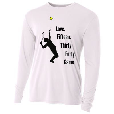 Tennis Game Score Love Fifteen Thirty Forty Game Serve Cooling Performance Long Sleeve Crew