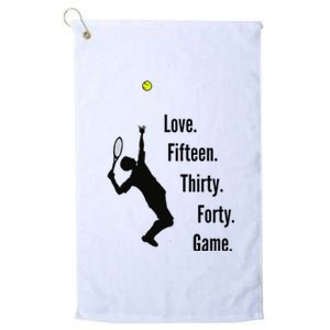 Tennis Game Score Love Fifteen Thirty Forty Game Serve Platinum Collection Golf Towel