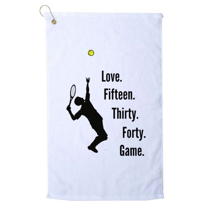 Tennis Game Score Love Fifteen Thirty Forty Game Serve Platinum Collection Golf Towel