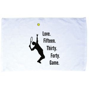 Tennis Game Score Love Fifteen Thirty Forty Game Serve Microfiber Hand Towel