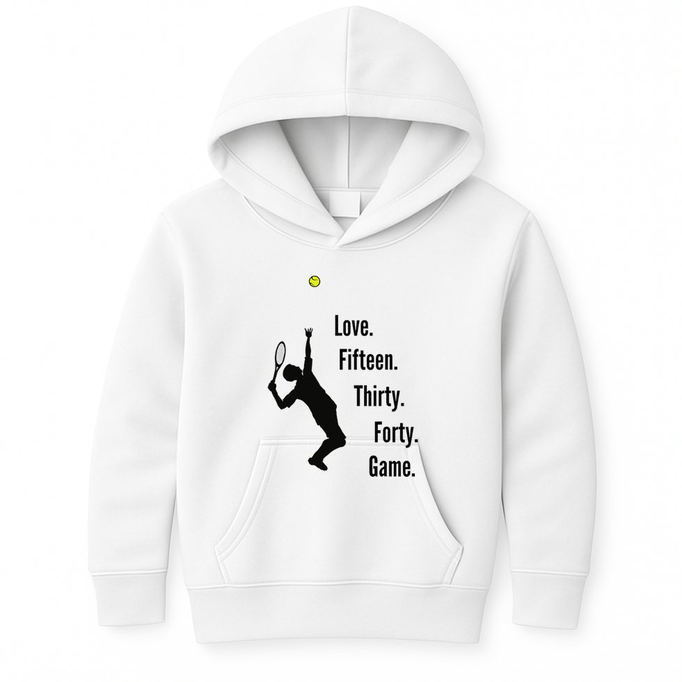 Tennis Game Score Love Fifteen Thirty Forty Game Serve Kids Hoodie