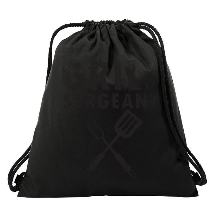 THE GRILL SERGEANT T Funny Father's Day BBQ Dad Joke Drawstring Bag