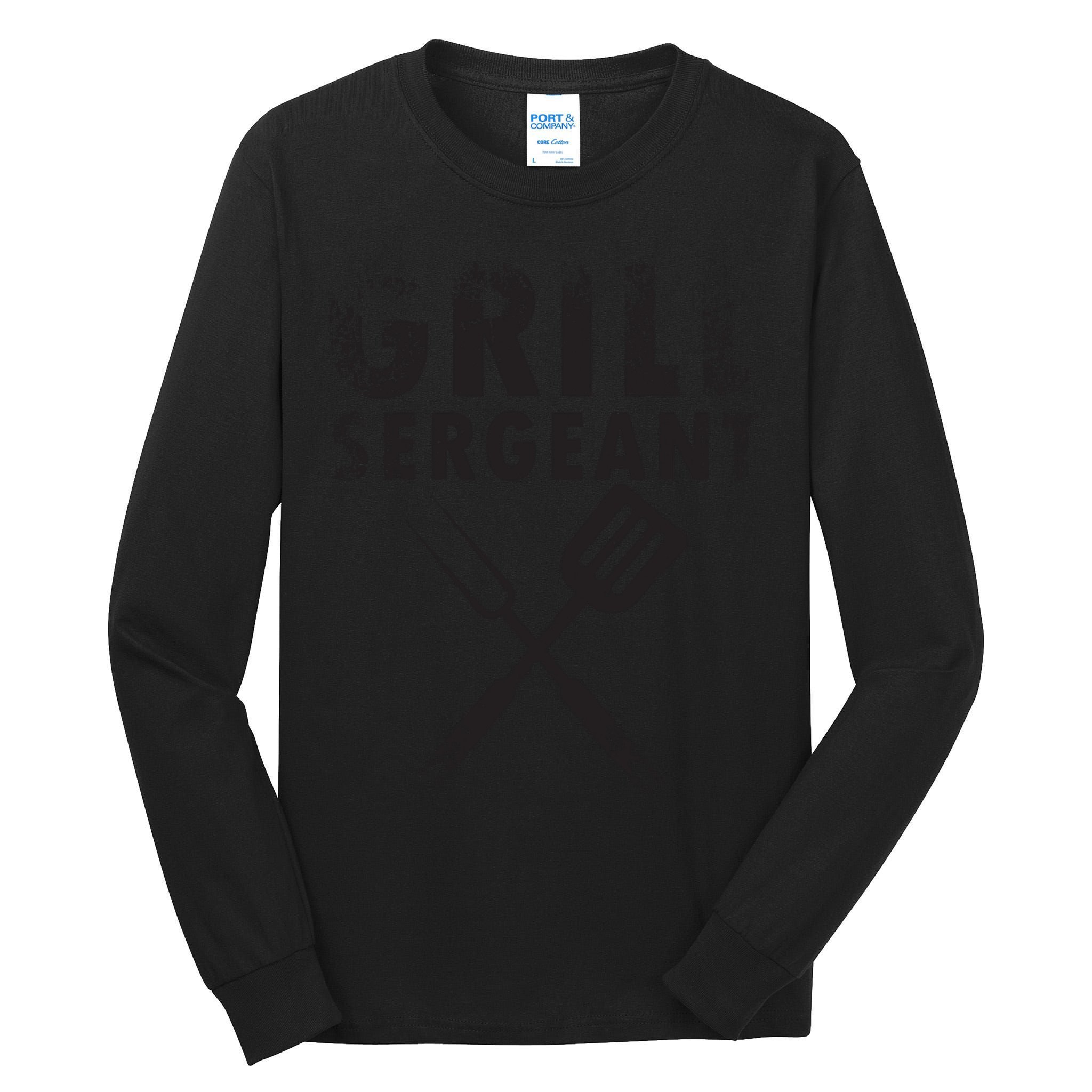 THE GRILL SERGEANT T Funny Father's Day BBQ Dad Joke Tall Long Sleeve T-Shirt