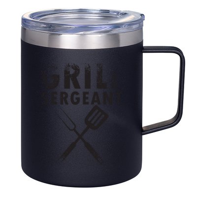 THE GRILL SERGEANT T Funny Father's Day BBQ Dad Joke 12oz Stainless Steel Coffee Mug