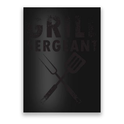 THE GRILL SERGEANT T Funny Father's Day BBQ Dad Joke Poster