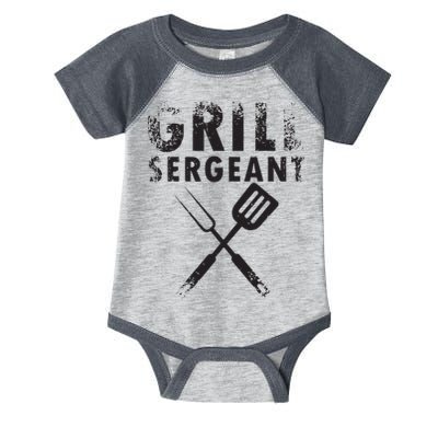 THE GRILL SERGEANT T Funny Father's Day BBQ Dad Joke Infant Baby Jersey Bodysuit