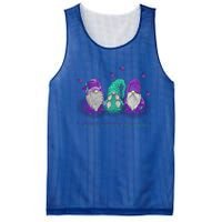 Three Gnome Suicide Prevention Awareness Ribbon Teal Purple Great Gift Mesh Reversible Basketball Jersey Tank