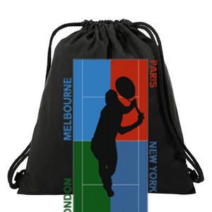 Tennis Grand Slam Courts Drawstring Bag