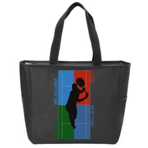 Tennis Grand Slam Courts Zip Tote Bag