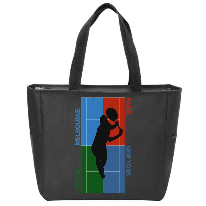 Tennis Grand Slam Courts Zip Tote Bag