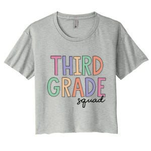 Third Grade Squad Teachers 3rd Grade Back to School Women's Crop Top Tee