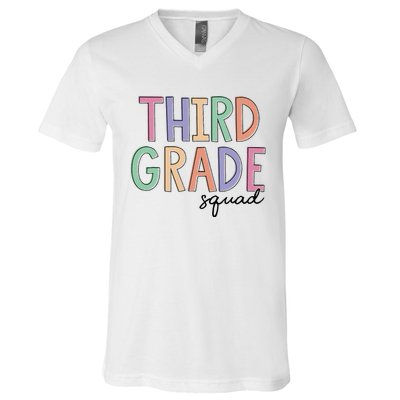 Third Grade Squad Teachers 3rd Grade Back to School V-Neck T-Shirt