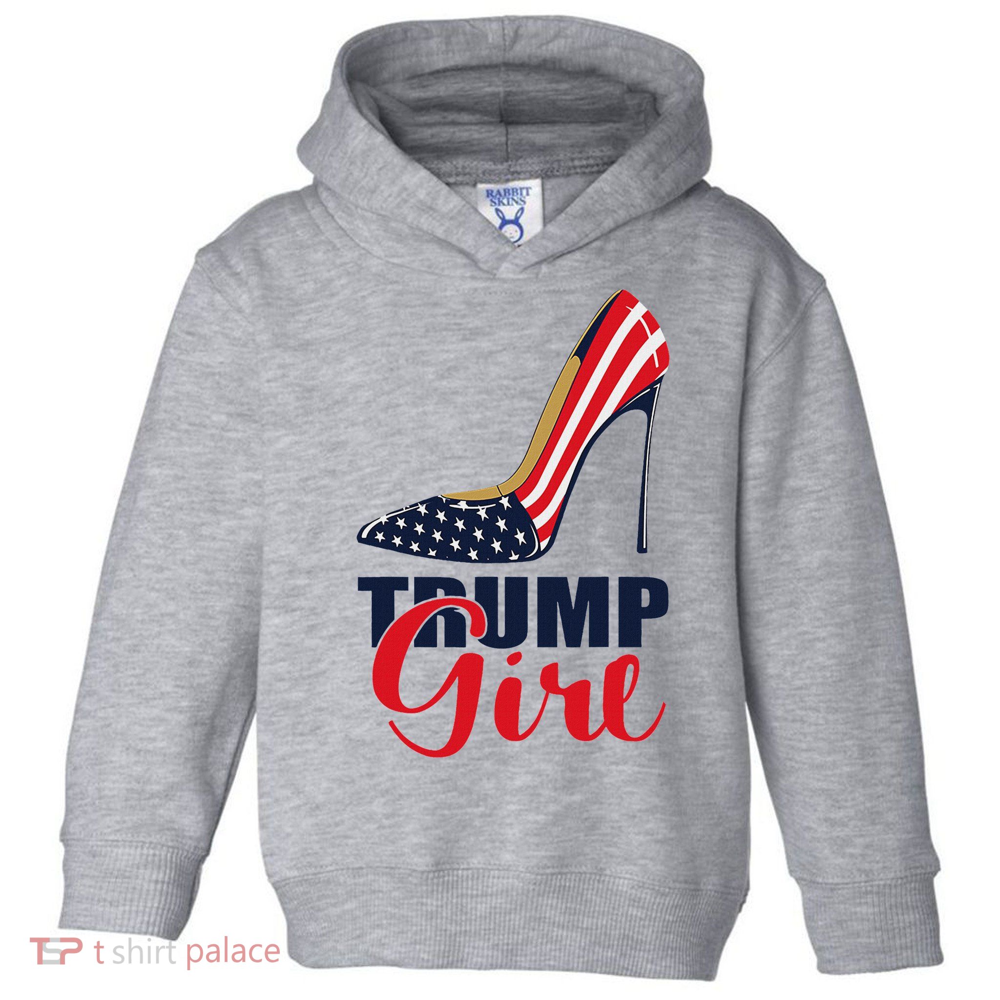 Trump Girl Stilettos High Heel American Flag Trump 2024 Toddler Hoodie