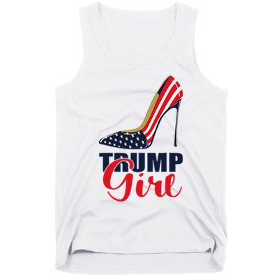 Trump Girl Stilettos High Heel American Flag Trump 2024 Tank Top