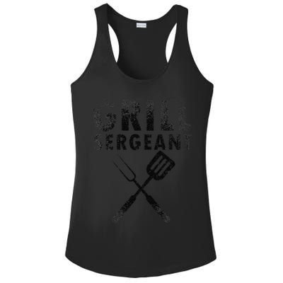 THE GRILL SERGEANT Funny Fathers Day BBQ Dad Joke Ladies PosiCharge Competitor Racerback Tank
