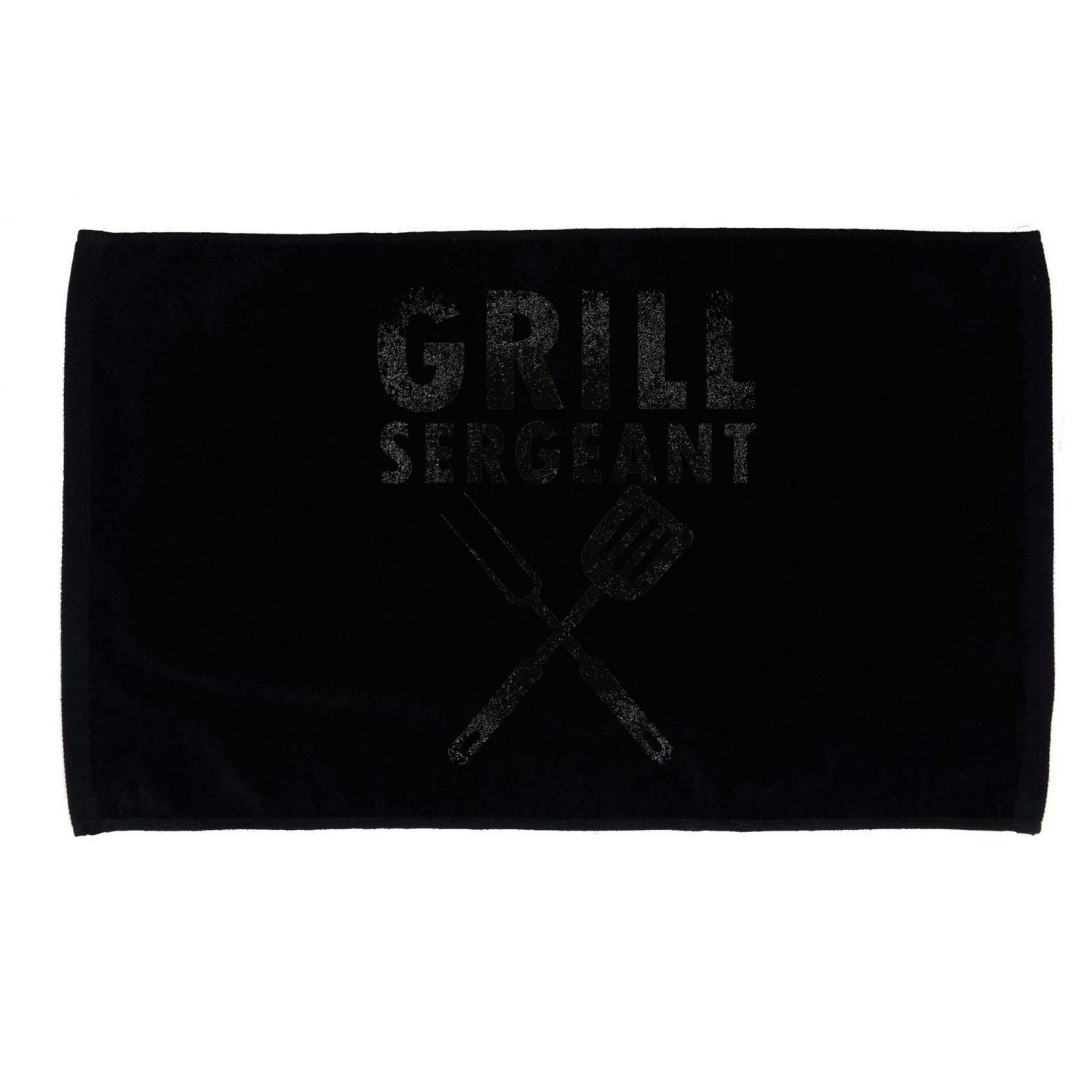 THE GRILL SERGEANT Funny Fathers Day BBQ Dad Joke Microfiber Hand Towel