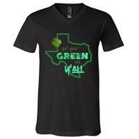 Texan Gift St Patty's Get Your Green On Y'all Cute V-Neck T-Shirt