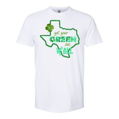 Texan Gift St Patty's Get Your Green On Y'all Cute Softstyle CVC T-Shirt