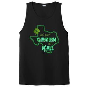 Texan Gift St Patty's Get Your Green On Y'all Cute PosiCharge Competitor Tank