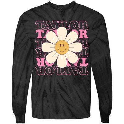 Taylor Groovy Sunflower Retro Tie-Dye Long Sleeve Shirt