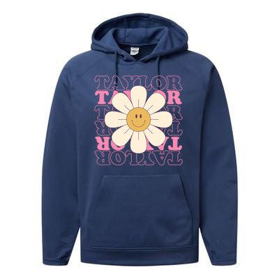 Taylor Groovy Sunflower Retro Performance Fleece Hoodie