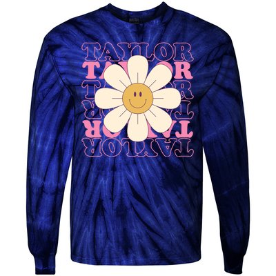 Taylor Groovy Sunflower Retro Tie-Dye Long Sleeve Shirt