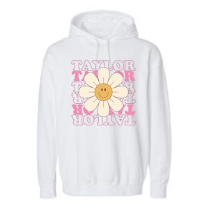 Taylor Groovy Sunflower Retro Garment-Dyed Fleece Hoodie