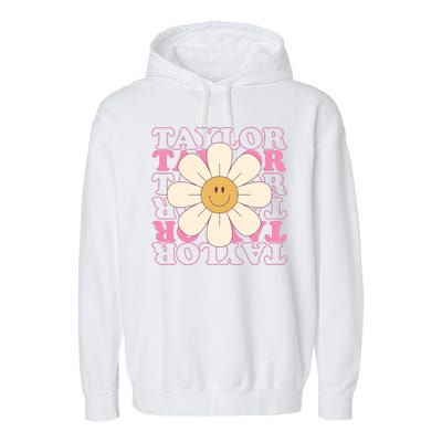 Taylor Groovy Sunflower Retro Garment-Dyed Fleece Hoodie