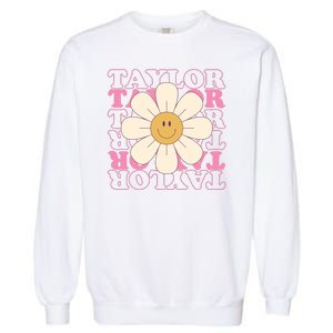 Taylor Groovy Sunflower Retro Garment-Dyed Sweatshirt