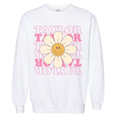 Taylor Groovy Sunflower Retro Garment-Dyed Sweatshirt
