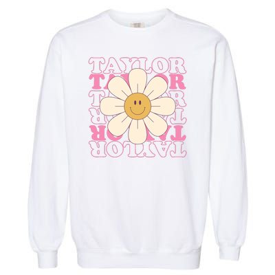 Taylor Groovy Sunflower Retro Garment-Dyed Sweatshirt