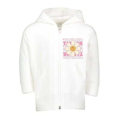 Taylor Groovy Sunflower Retro Toddler Zip Fleece Hoodie