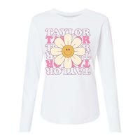 Taylor Groovy Sunflower Retro Womens Cotton Relaxed Long Sleeve T-Shirt