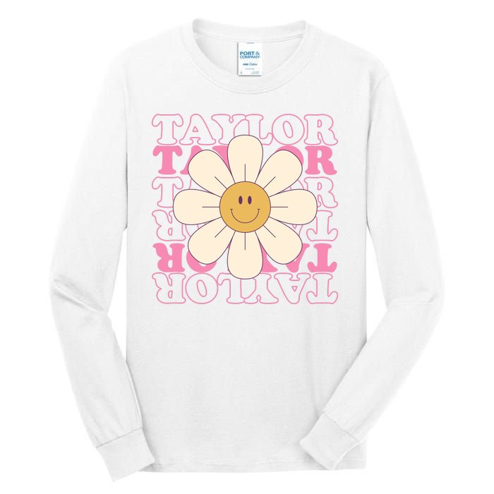 Taylor Groovy Sunflower Retro Tall Long Sleeve T-Shirt